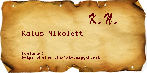 Kalus Nikolett névjegykártya